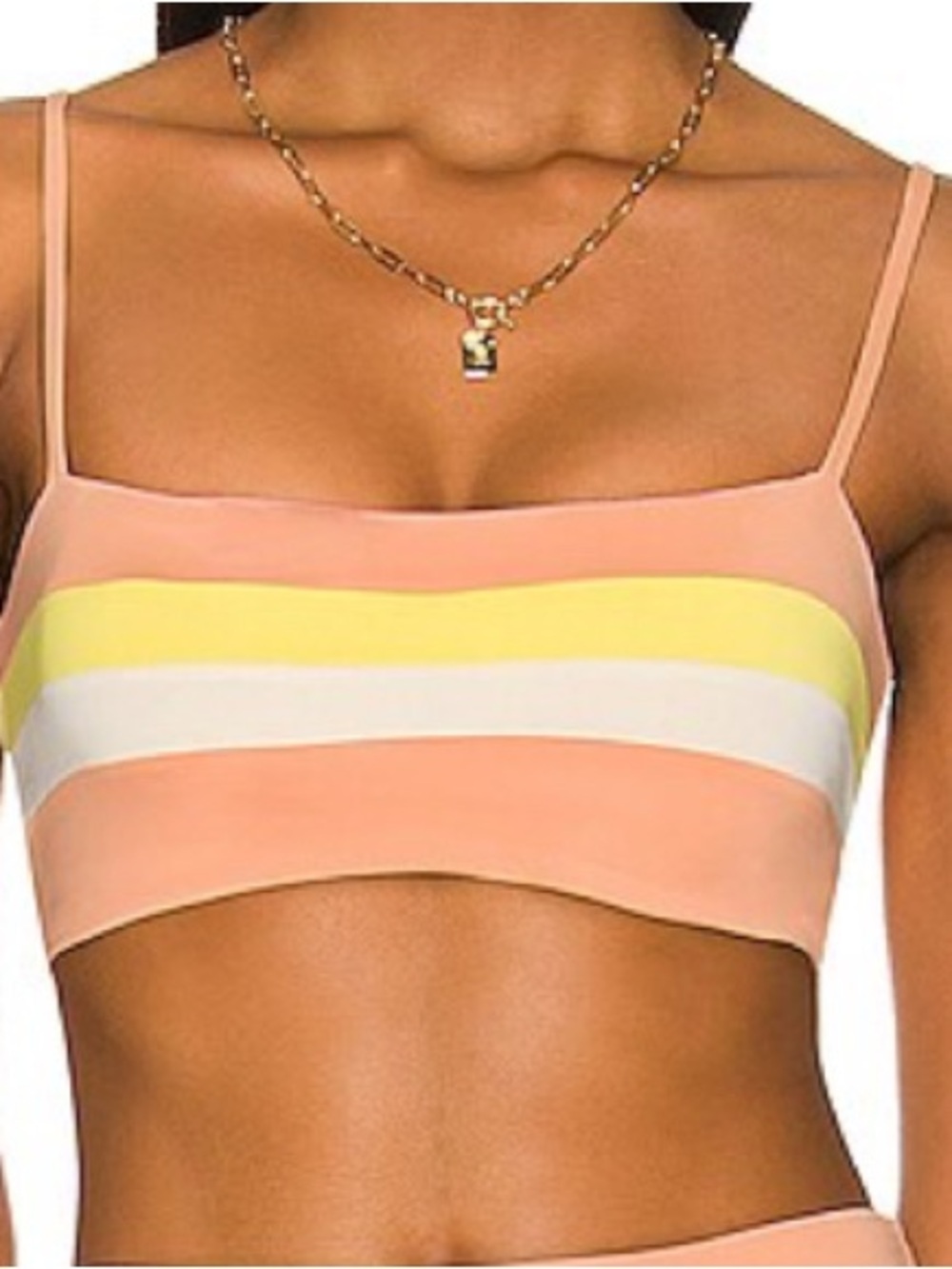 L*space Peach & Yellow Bikini Top